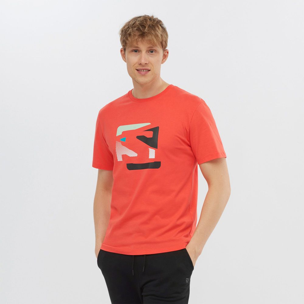 T-Shirts Salomon Homme Orange - Salomon OUTLIFE GRAPHIC DISRUPTED LOGO SS M - France (9706-ZTYSF)